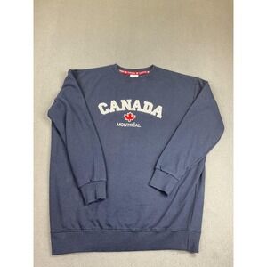 Goldstar Canada Montreal Sweatshirt Mens Small Navy Blue Fleece Graphic Pullover